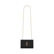 Saint Laurent Kate Small Chain Bag in Grain De Poudre Leather Black