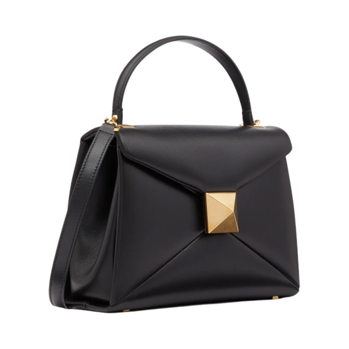 발렌티노 나파 레더 스몰 원 스터드 핸드백 블랙(Valentino Small One Stud Handbag in Nappa Leather Black) - 2