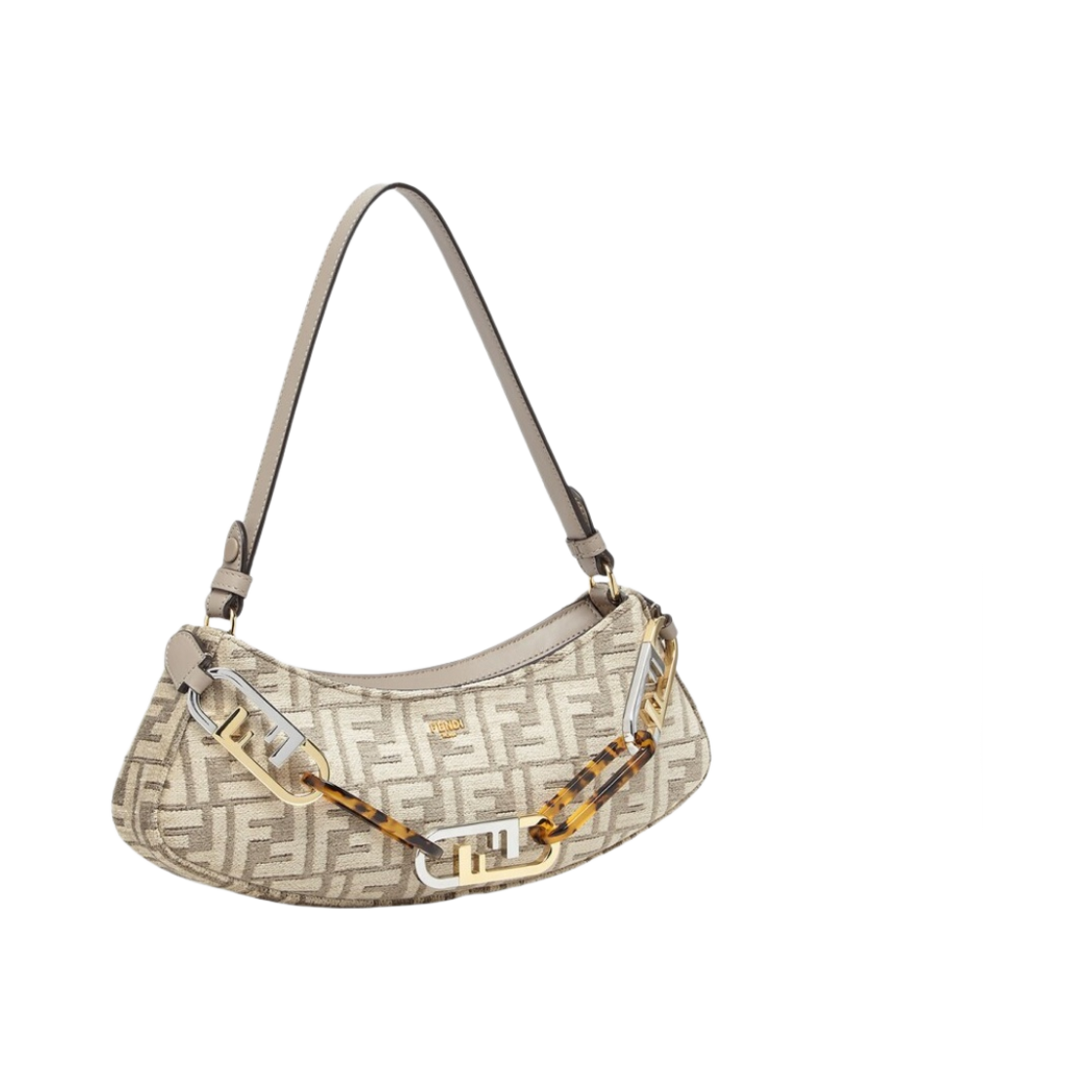 펜디 오 락 스윙 테피스트리 패브릭 파우치 도브 그레이(Fendi O'Lock Swing Tapestry Fabric Pouch Dove Grey) - 2