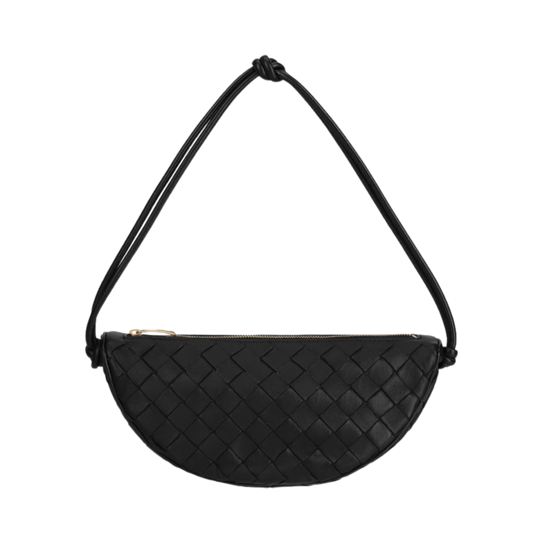 729377V3UH28425 Bottega Veneta Intrecciato Half Moon Shoulder Bag Black