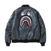 BAPE Aurora Shark Loose Fit MA-1 Jacket Black