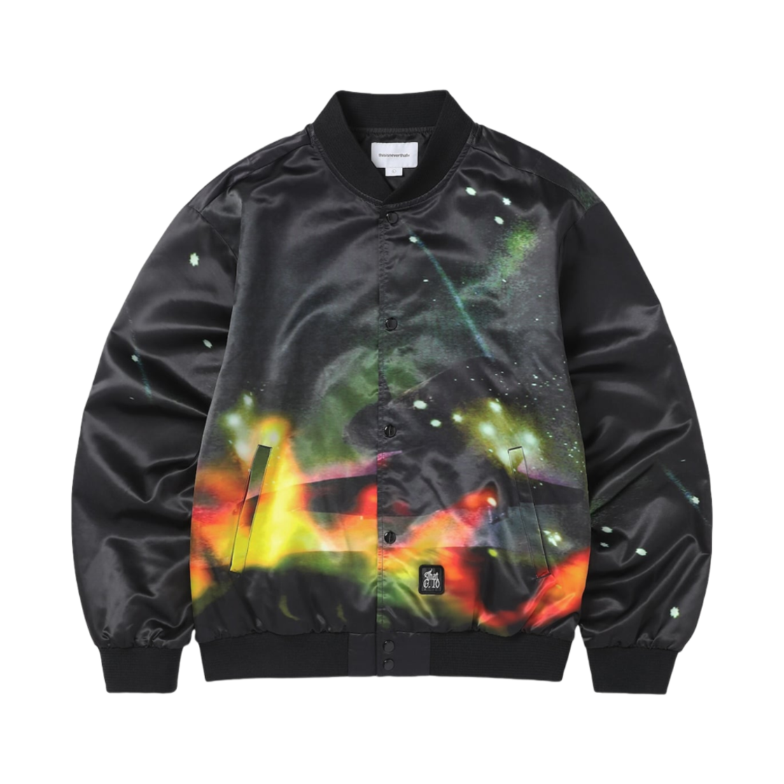 TN241WOWLS04BLK thisisneverthat Flame Satin Jacket Black