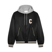 Celine Oversized Hooded Teddy Jacket in Nylon Black