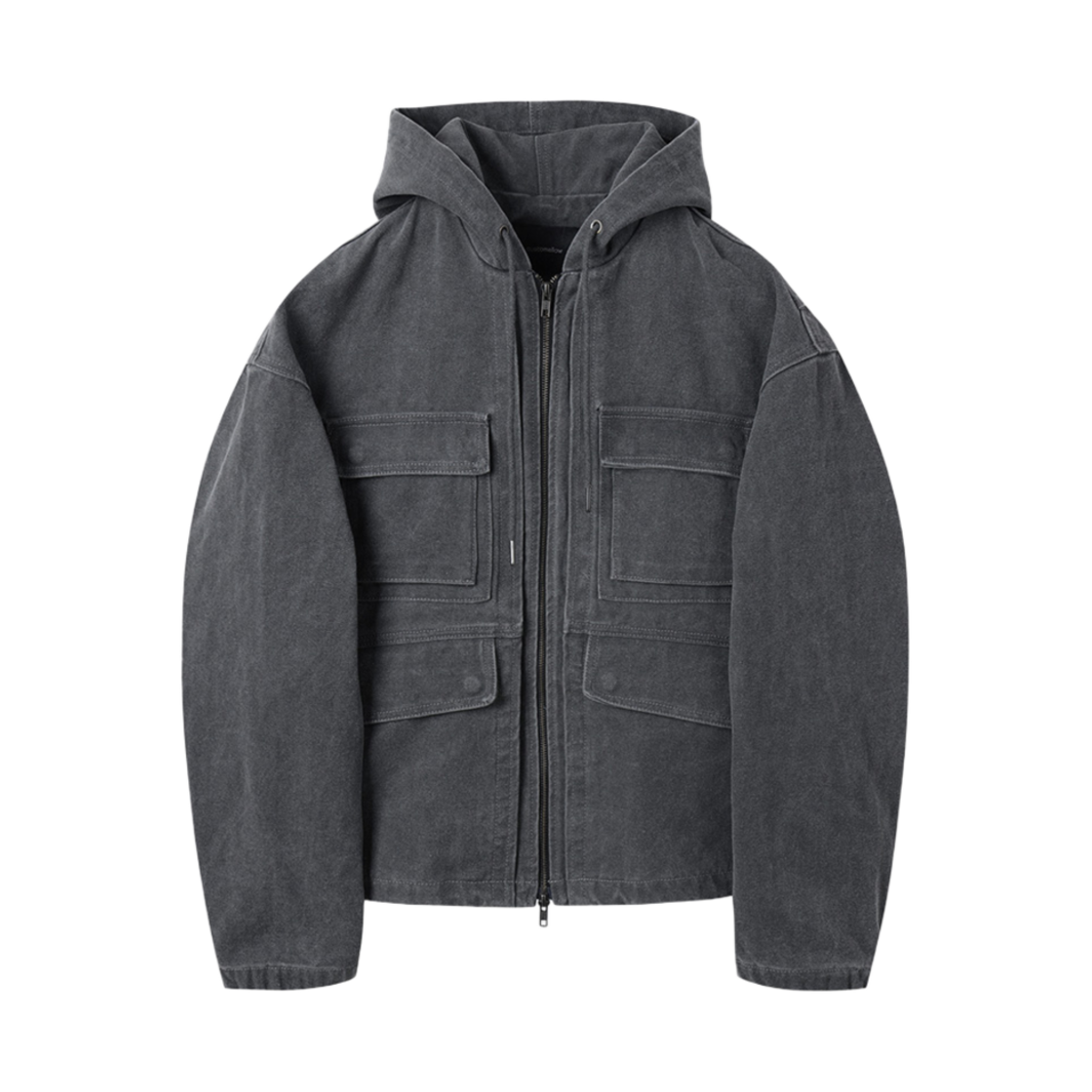 CWUAM25383GYD Customellow Cotton Dyed Hood Jacket Dark Gray