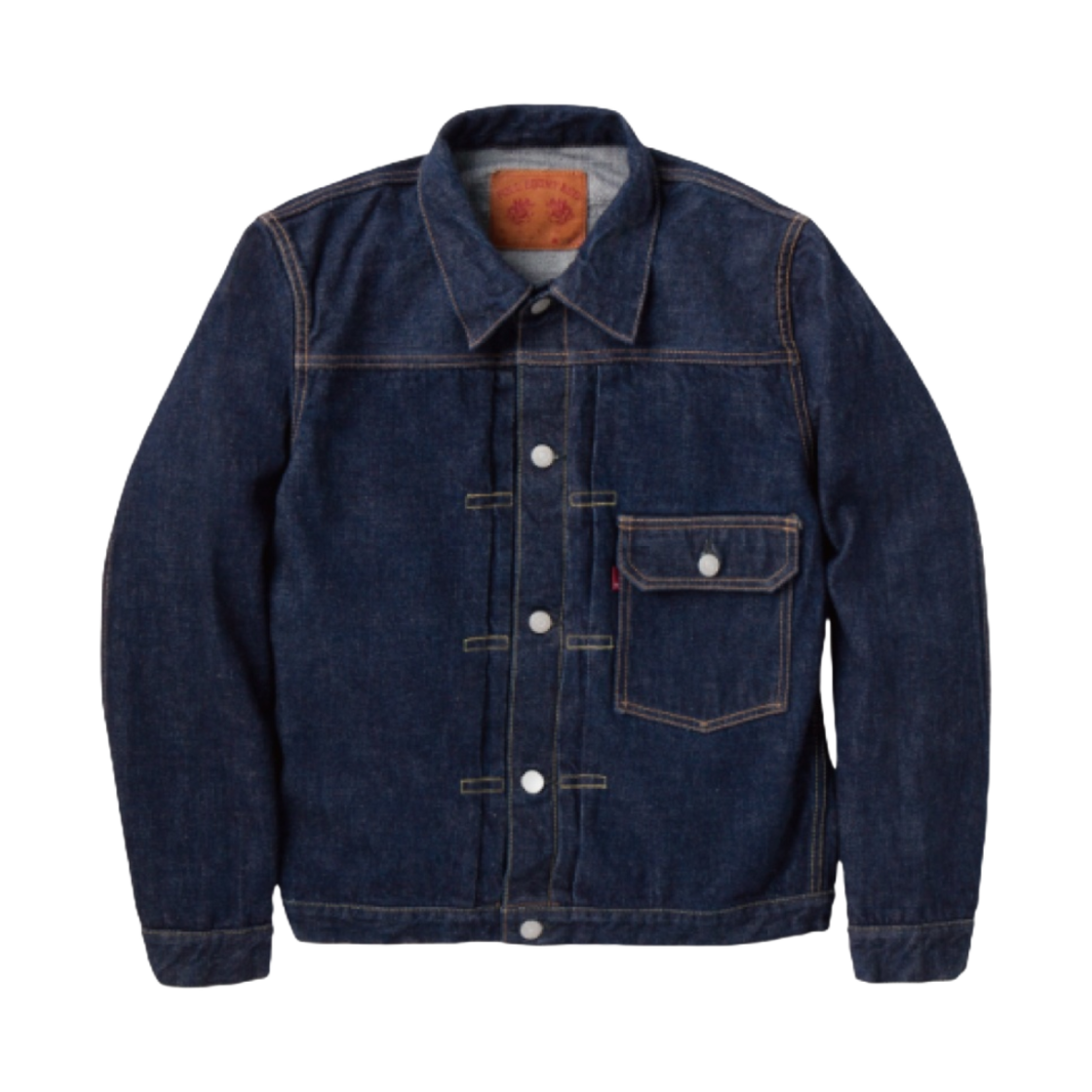 풀카운트 2107W-20 타입 1 데님 자켓 원 워시 인디고 블루 - 레드탭(Fullcount 2107W-20 Type 1 Denim Jacket One Wash Indigo Blue - Red Tab)