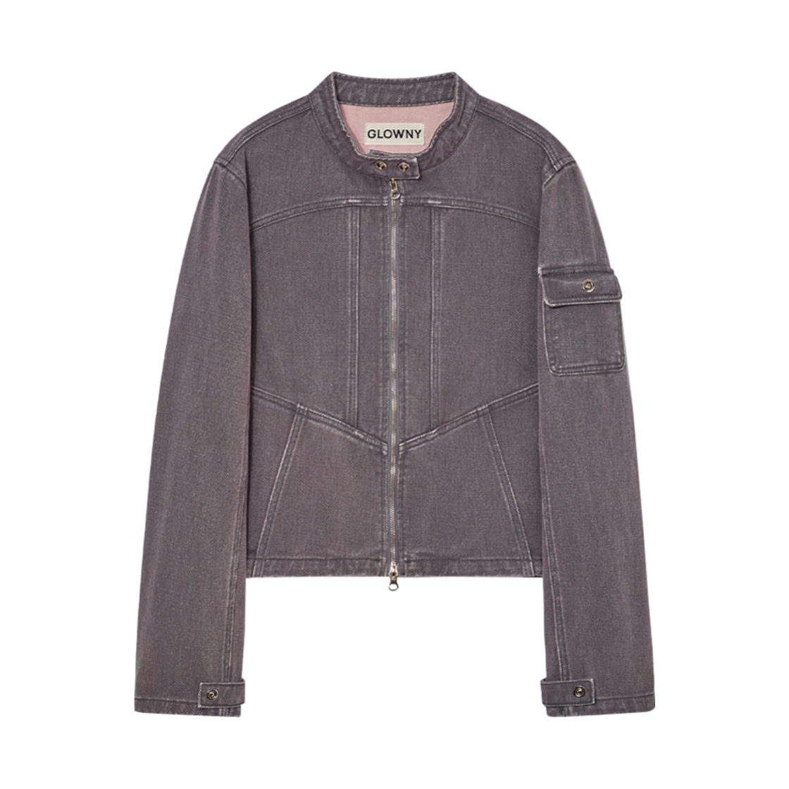 - (W) Glowny Bones Denim Jacket Lavender Grey