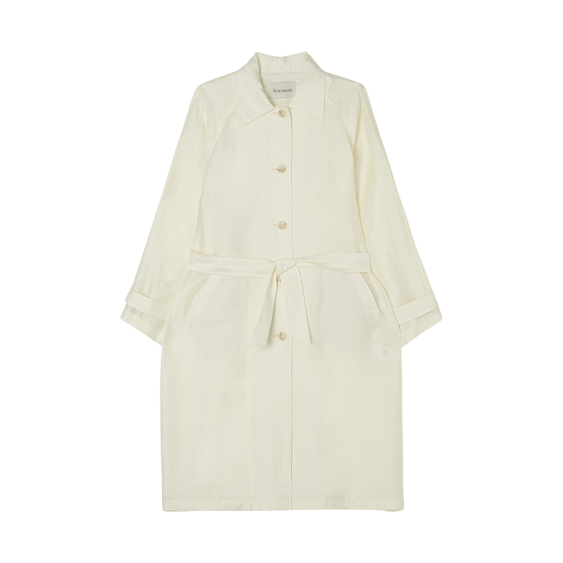- (W) Aviemuah Single-Breasted Courant Coat Ivory