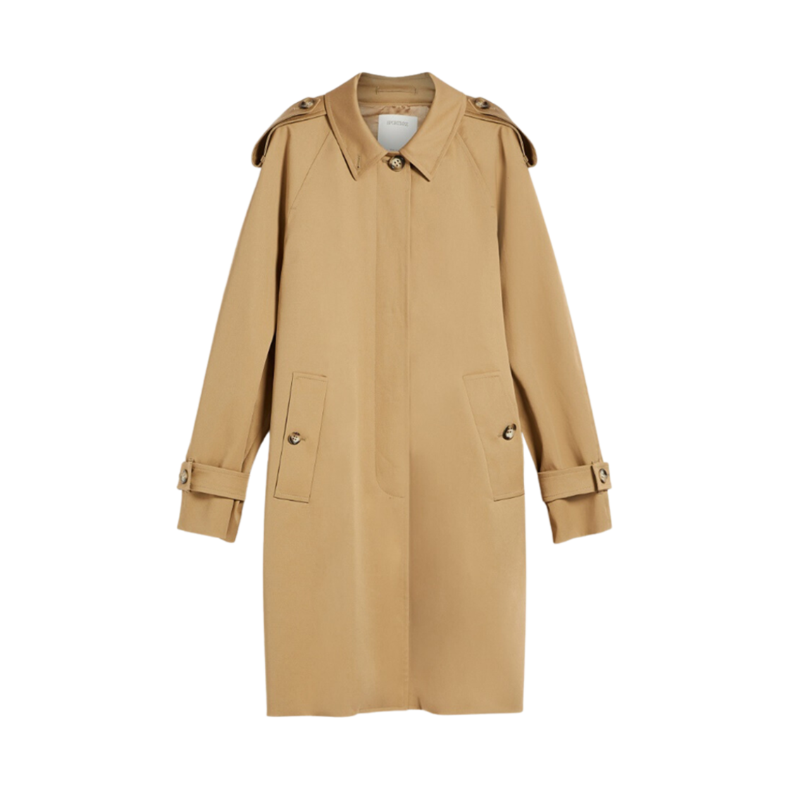 (W) 막스마라 스포츠맥스 쇼 스트래치 코튼 더스터 코트 카멜((W) Max Mara Sportmax Show Stretch Cotton Duster Coat Camel) - 1