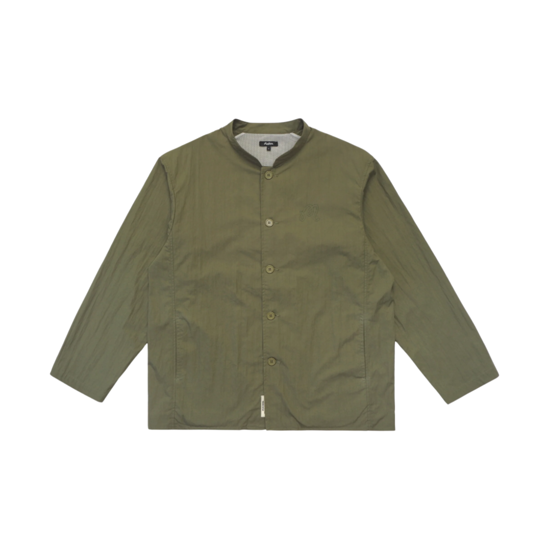 - Malbon Golf Nylon Band Collar Jacket Military Green