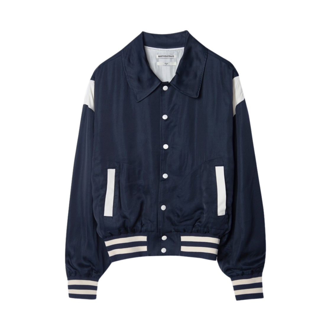 벌스데이수트 사틴 스타디움 자켓 네이비(Birthdaysuit Satin Stadium Jacket Navy)