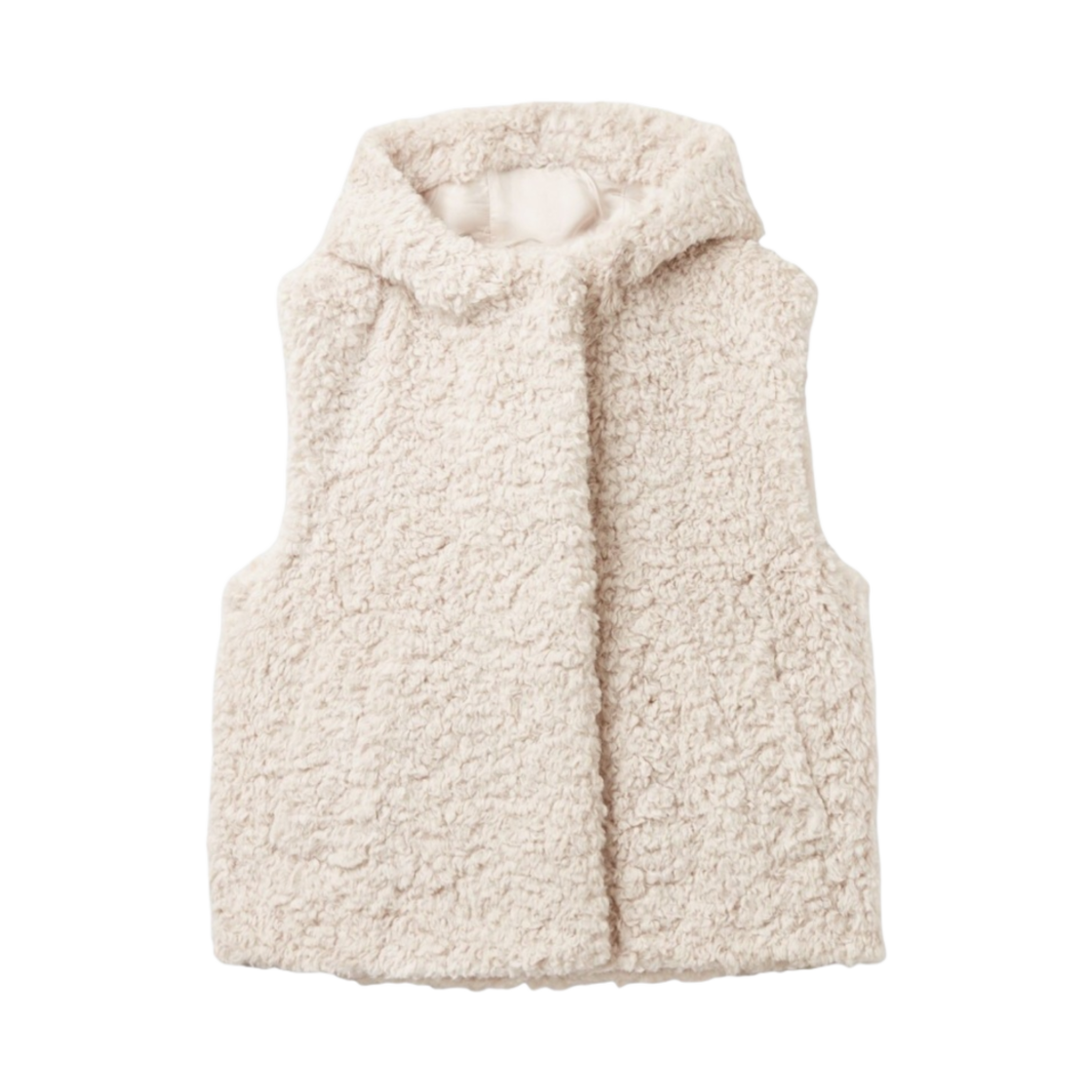 (W) 코스 후드 시어링 질레 오프 화이트((W) COS Hooded Shearling Gilet Off White)