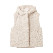 (W) COS Hooded Shearling Gilet Off White