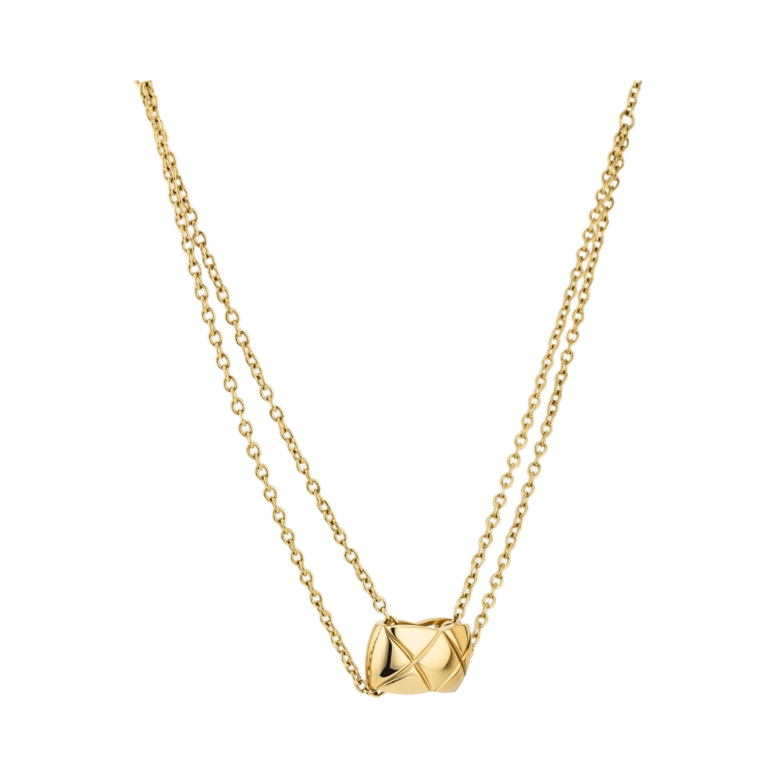 (W) 샤넬 코코 크러쉬 네클리스 퀼티드 모티프 & 18K 옐로우 골드((W) Chanel Coco Crush Necklace Quilted Motif & 18K Yellow Gold) - 2