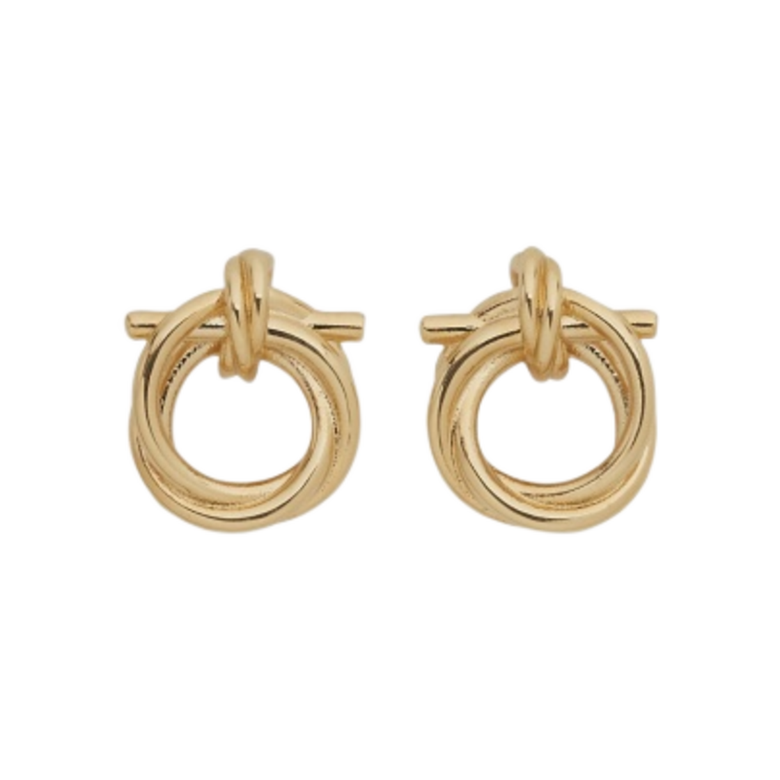 (W) 페라가모 트위스티드 간치니 이어링 골드((W) Ferragamo Twisted Gancini Earrings Gold) - 1