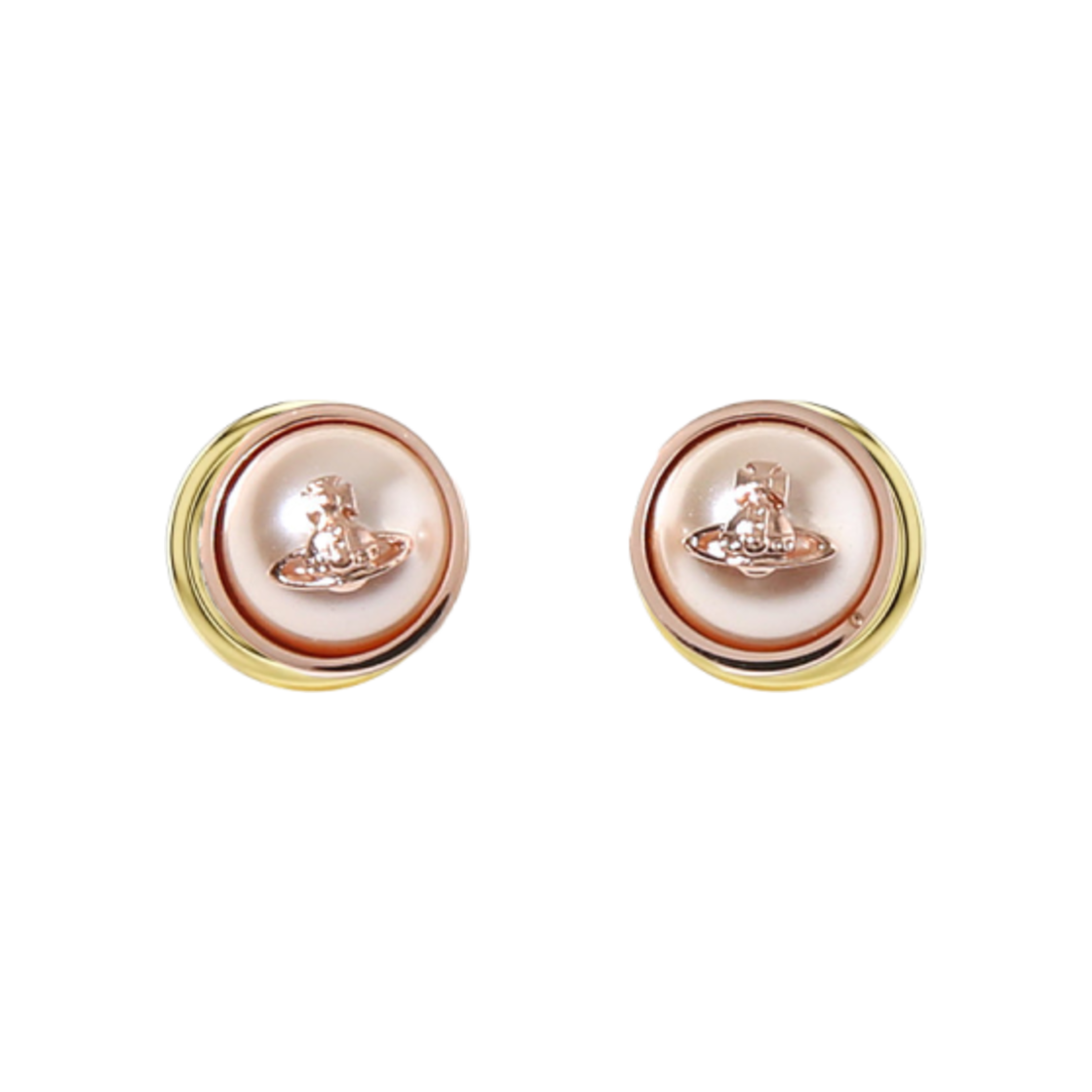 62010053-G108 (W) Vivienne Westwood Orga Pearl Earrings Rose Gold