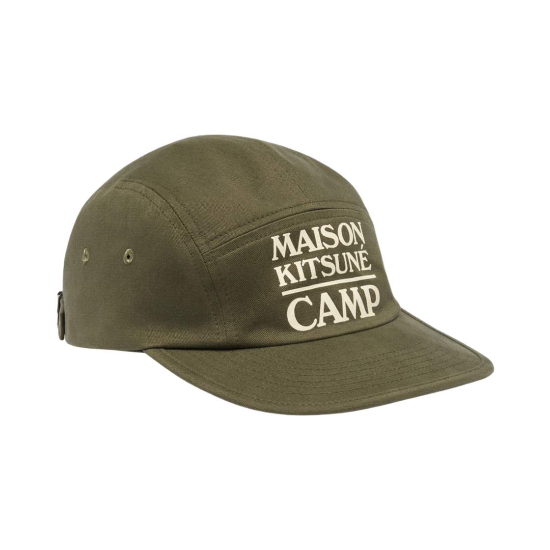 메종 키츠네 캠프 5P 캡 다크 카키(Maison Kitsune Camp 5P Cap Dark Khaki) - 1