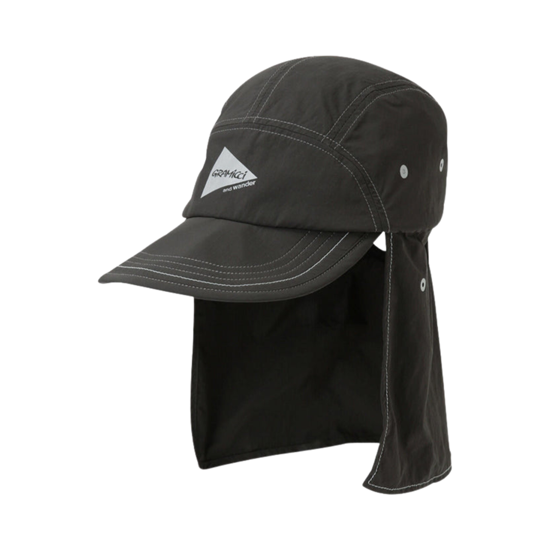 앤드 원더 x 그라미치 브러쉬드 나일론 선쉐이드 캡 차콜(And Wander x Gramicci Brushed Nylon Sunshade Cap Charcoal)