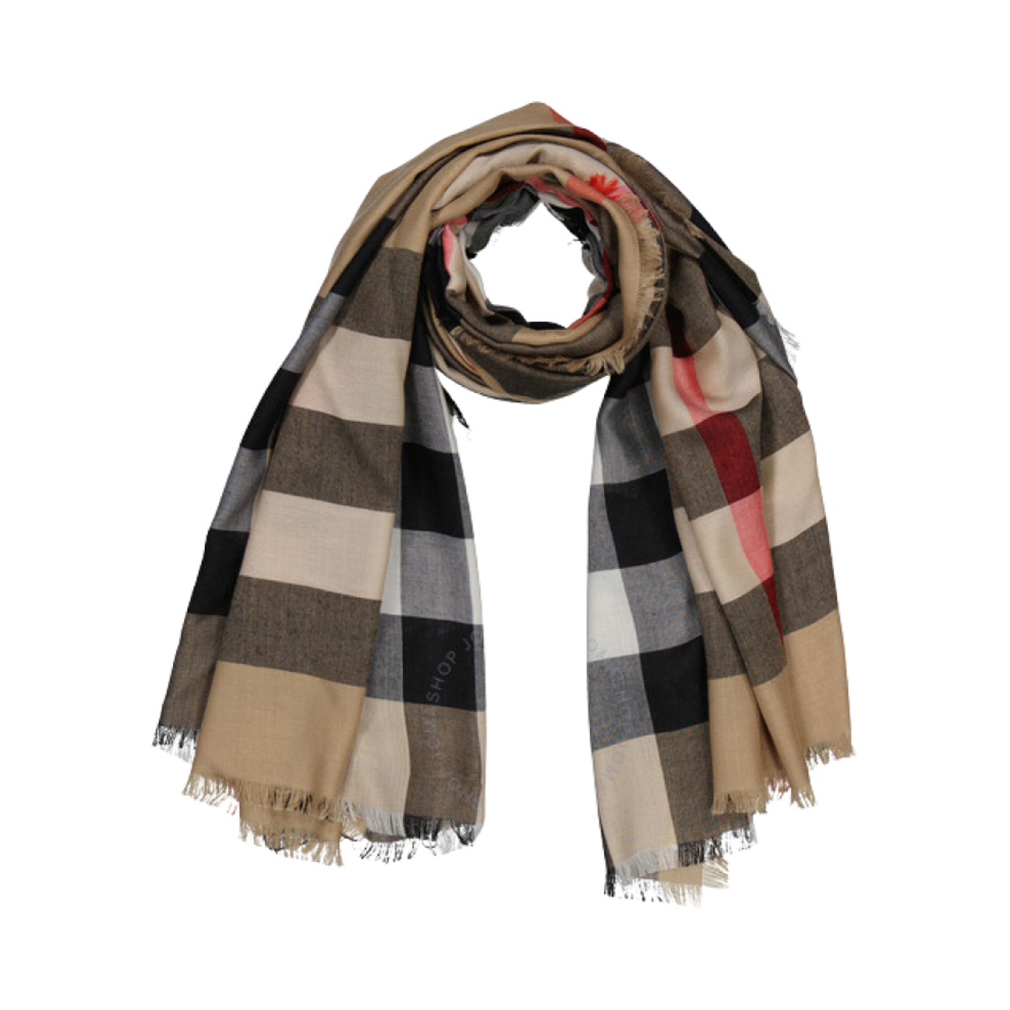 8083292 Burberry MU Half Mega Lightweight Cashmere Blend Muffler Archive Beige