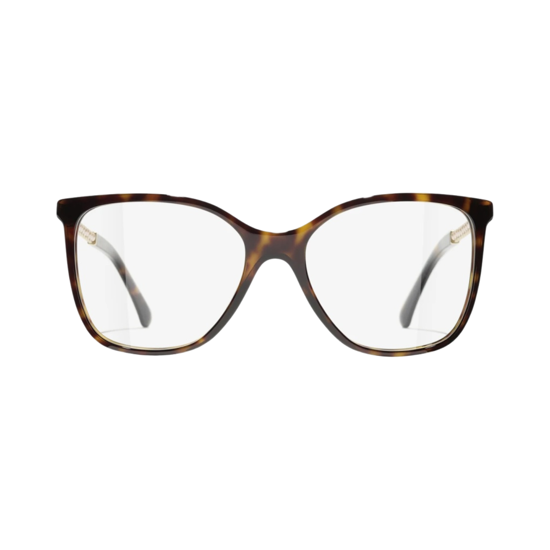 샤넬 스퀘어 프레임 아세테이트 글래스 펄 & 다크 톨토이즈(Chanel Square Eyeglasses Acetate Glass Pearls & Dark Tortoise) - 1