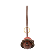 Burberry Leather Thomas Bear Charm in Bucket Hat Tan