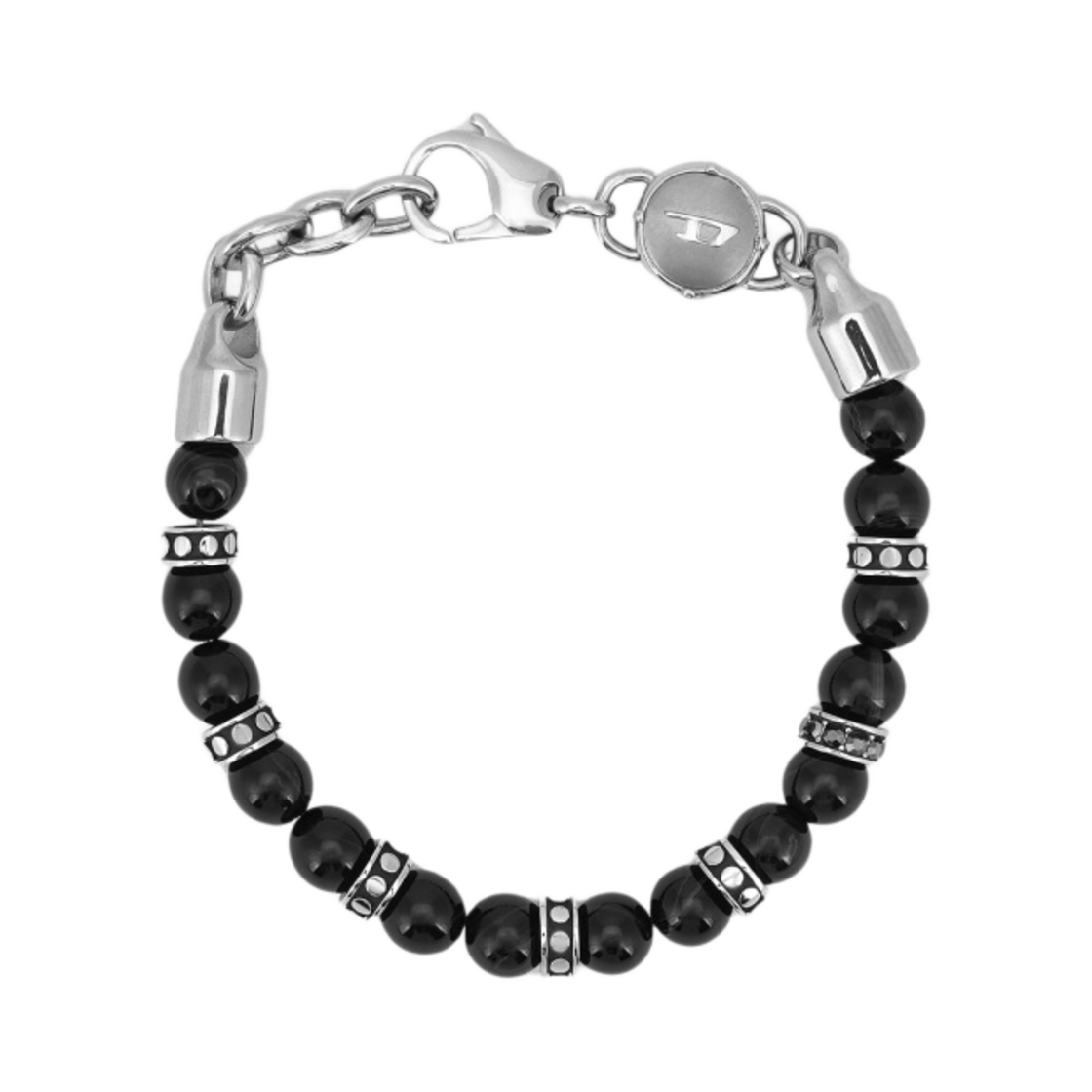 DX1163040 Diesel Dx1163 Beaded Line Agate Bracelet Black