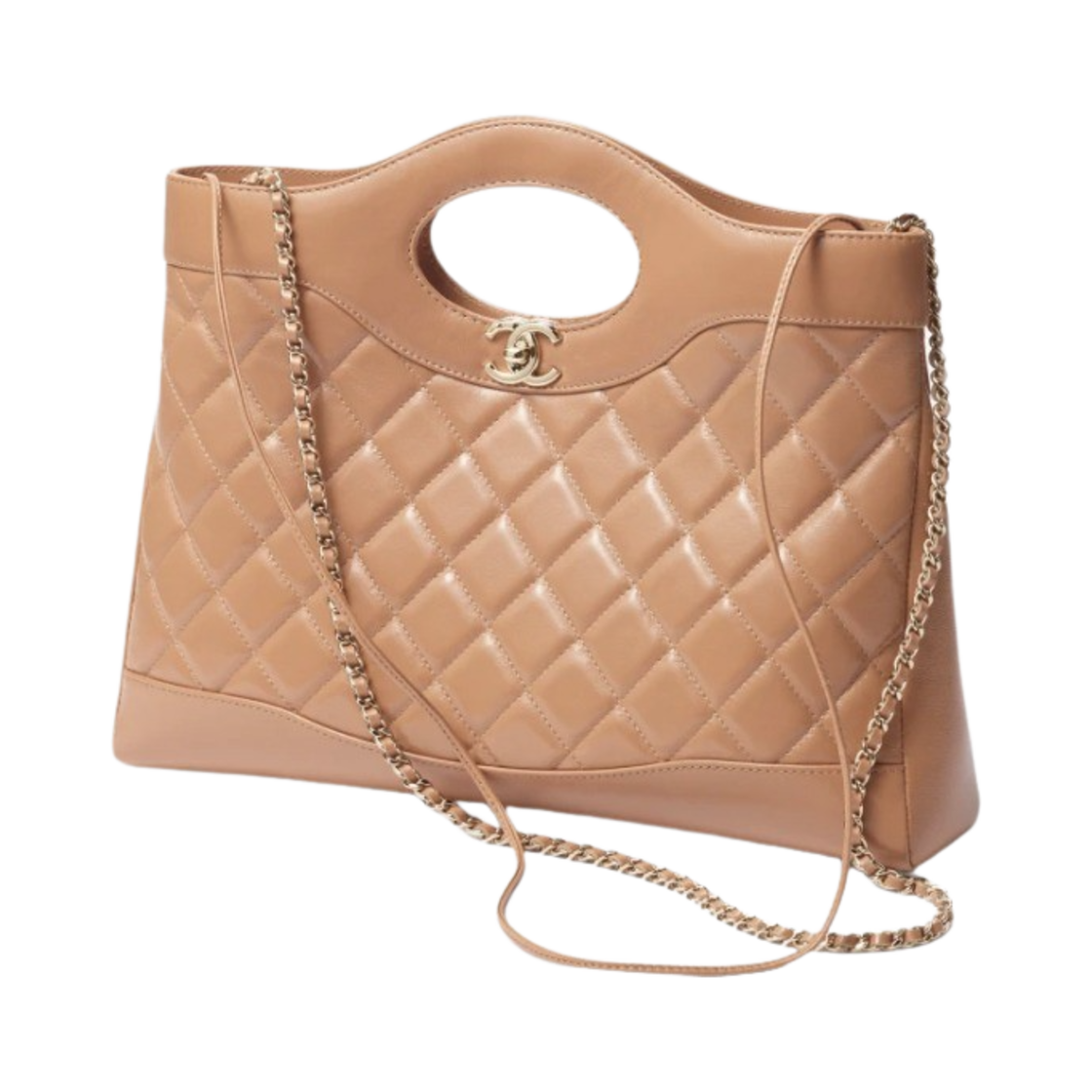 샤넬 쇼핑백 램스킨 & 골드 메탈 다크 베이지(Chanel Shopping Bag Shiny Lambskin & Gold Dark Beige) - 2