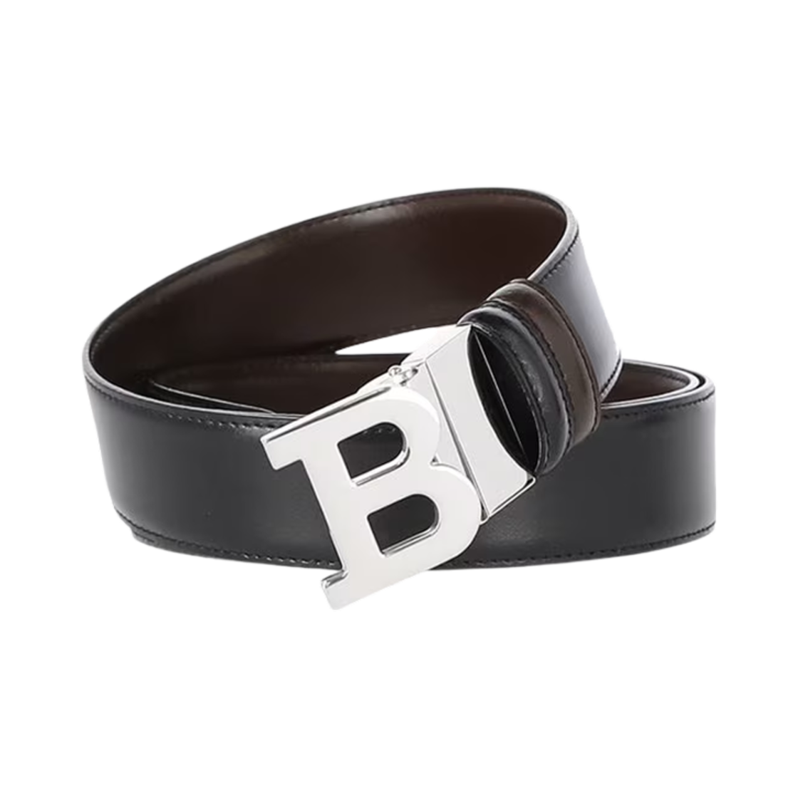 발리 B 버클 35mm 벨트 블랙 브라운(Bally B Buckle 35mm Belt Black Brown)