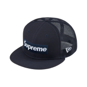 Supreme Box Logo Mesh Back New Era Navy - 22SS