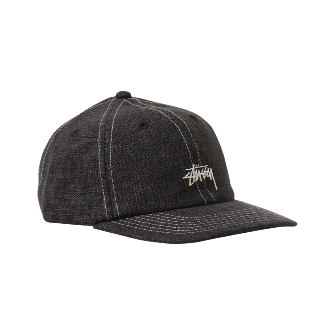 스투시 루즈 위브 스탁 스트랩백 캡 블랙(Stussy Loose Weave Stock Strapback Cap Black) - 1
