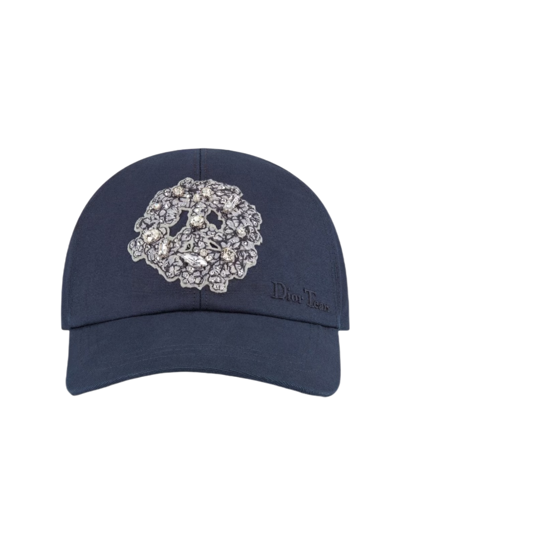 디올 x 데님 티어스 디올 티어스 베이스볼 캡 네이비 블루 코튼 캔버스 화이트 크리스탈(Dior x Denim Tears Dior Tears Baseball Cap Navy Blue Cotton Canvas and White Crystals) - 2