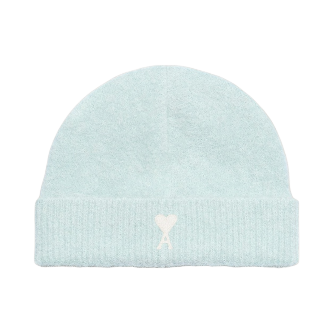 아미 스몰 하트 로고 클라우디 울 비니 아쿠아마린 아이보리(AMI de Coeur Cloudy Wool Beanie Aquamarine Ivory) - 1