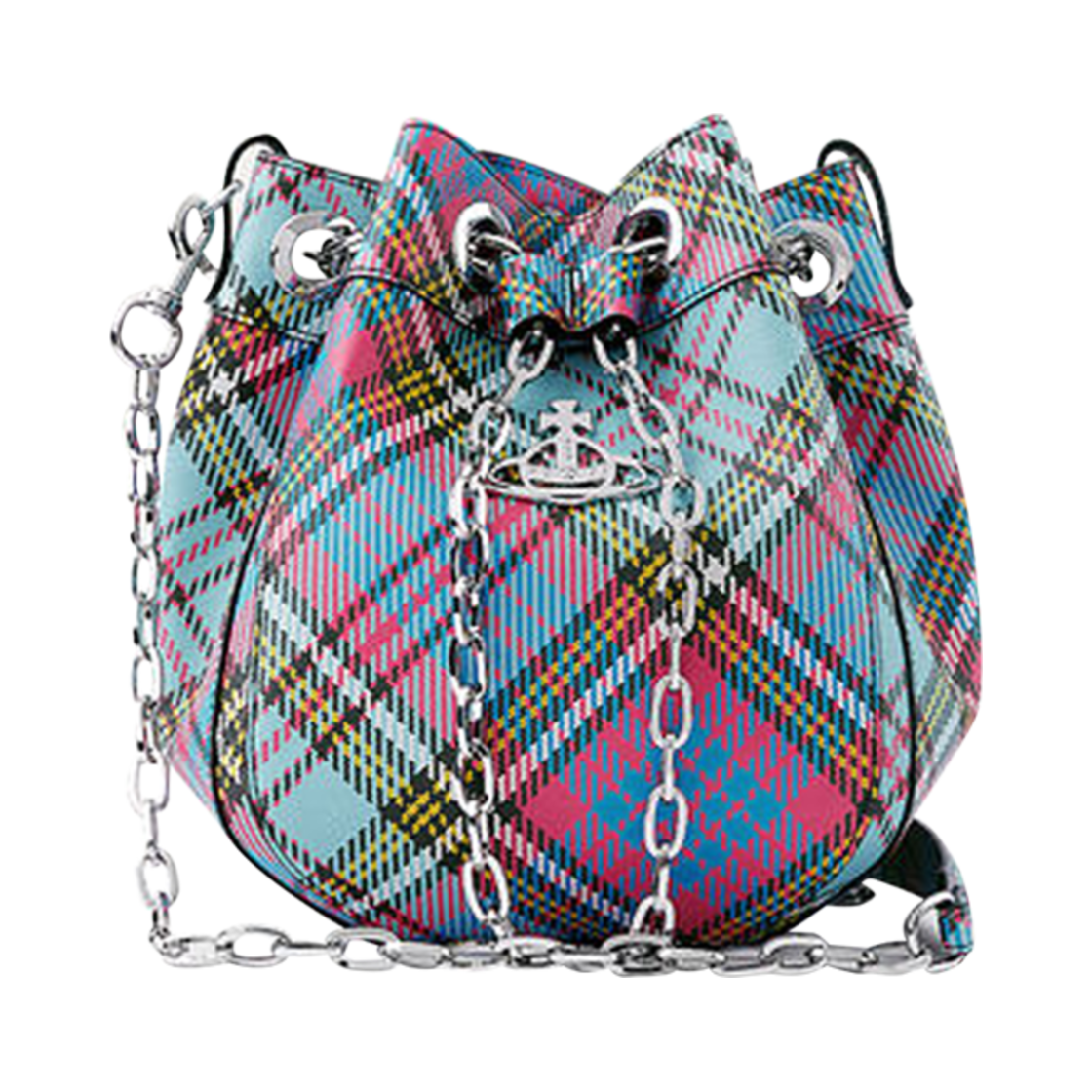 43020001-S000V-O102 Vivienne Westwood Chrissy Medium Bucket Bag Macandy Tartan - 대표 이미지 #1