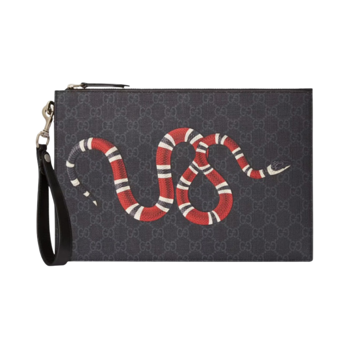 구찌 베스트리에 킹스네이크 파우치 블랙