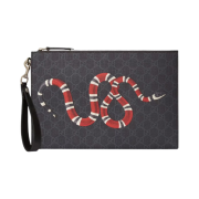 Gucci Bestiary Pouch with Kingsnake Black
