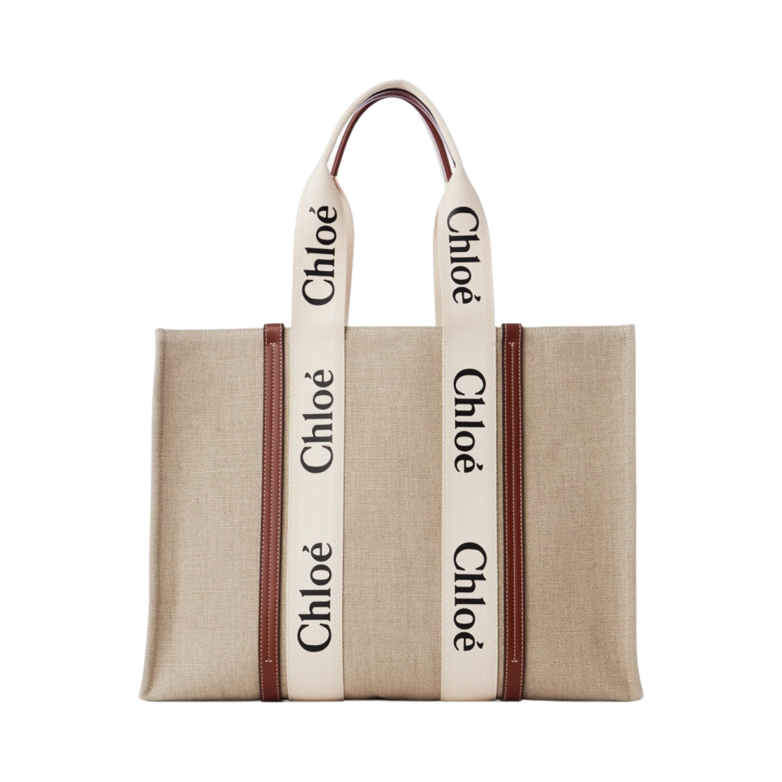 끌로에 우디 라지 토트백 화이트 브라운(Chloe Woody Large Tote Bag White Brown)