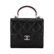 Chanel Clutch with Chain Lambskin & Gold Black Lilac