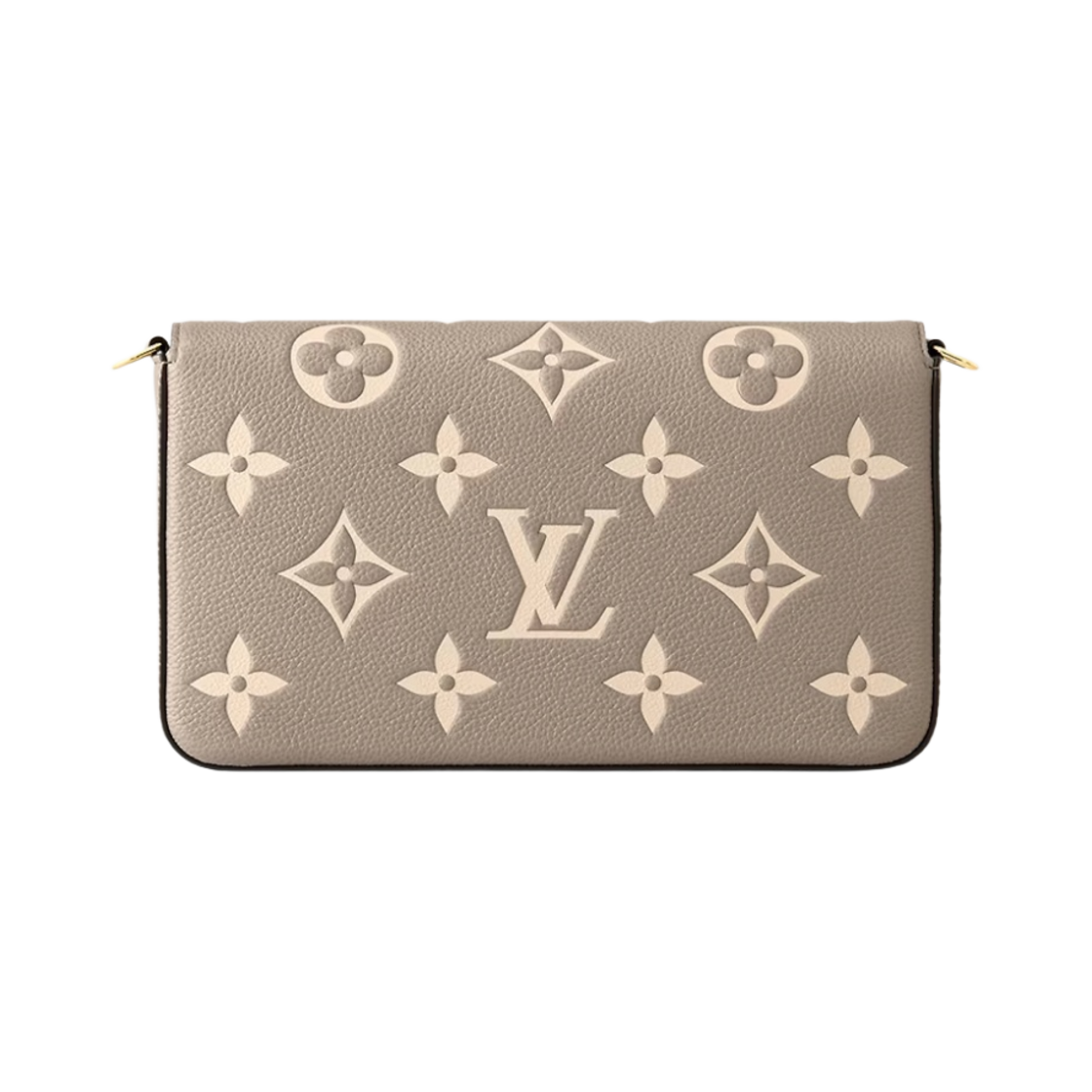M69977 Louis Vuitton Felicie Pochette Monogram Empreinte Tourterelle Creme - #3