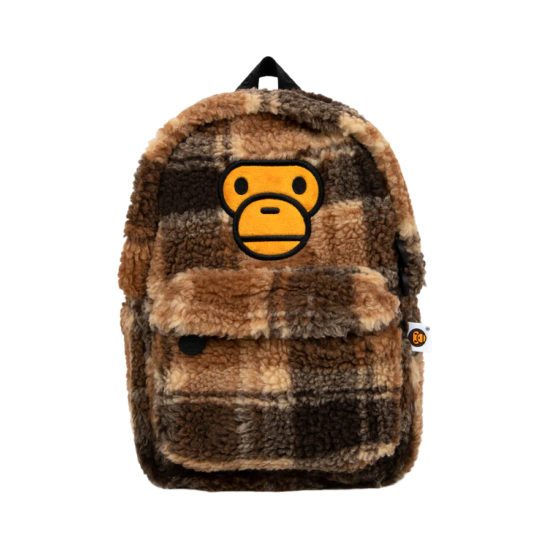 (키즈) 베이프 베이비 마일로 미니 퍼 체크 백팩 베이지 브라운((Kids) BAPE Baby Milo Mini Fur Check Backpack Beige Brown)
