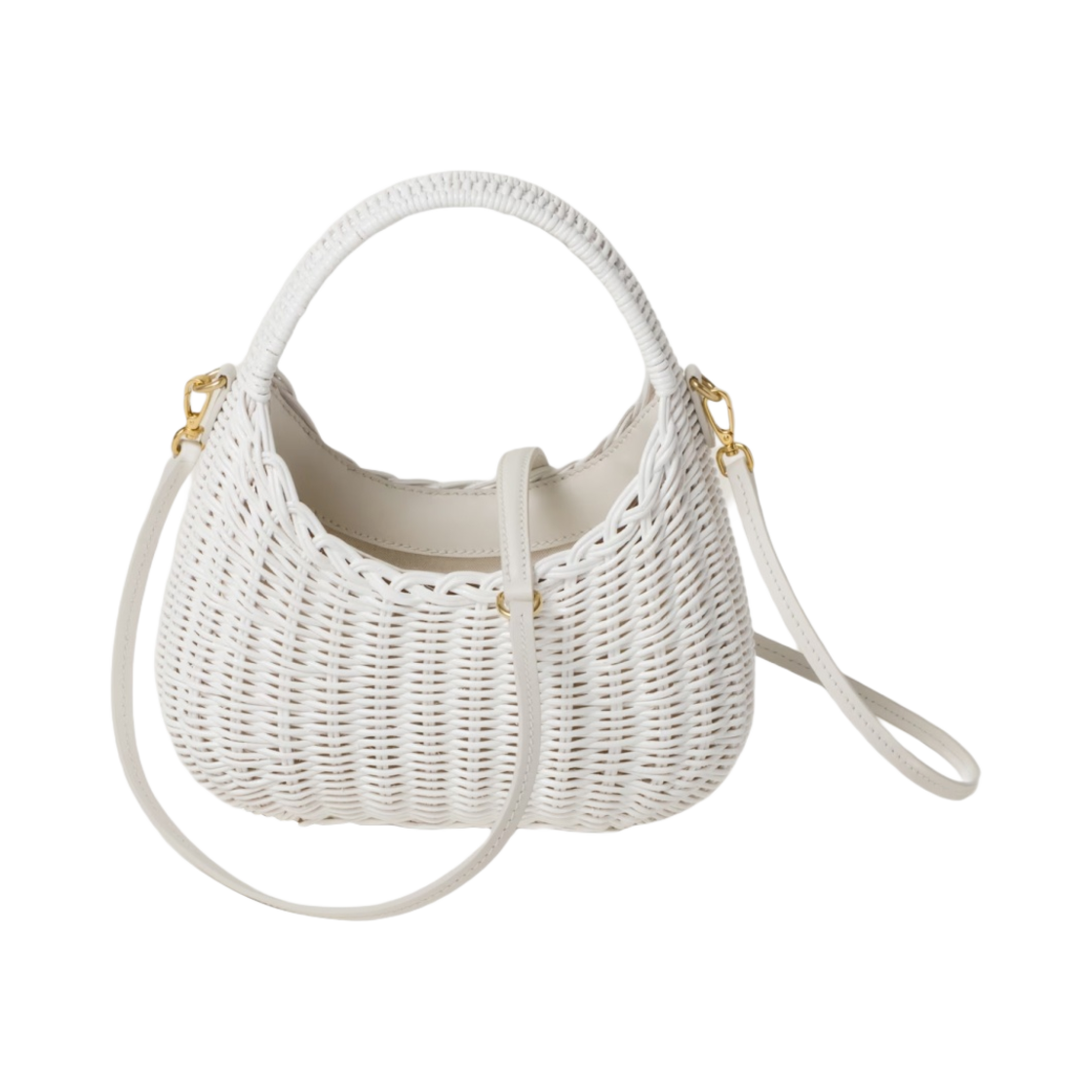미우 미우 완더 위커 호보백 화이트(Miu Miu Wander Wicker Hobo bag White) - 3