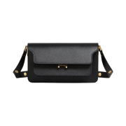 Marni Saffiano Leather East West Trunk Bag Black