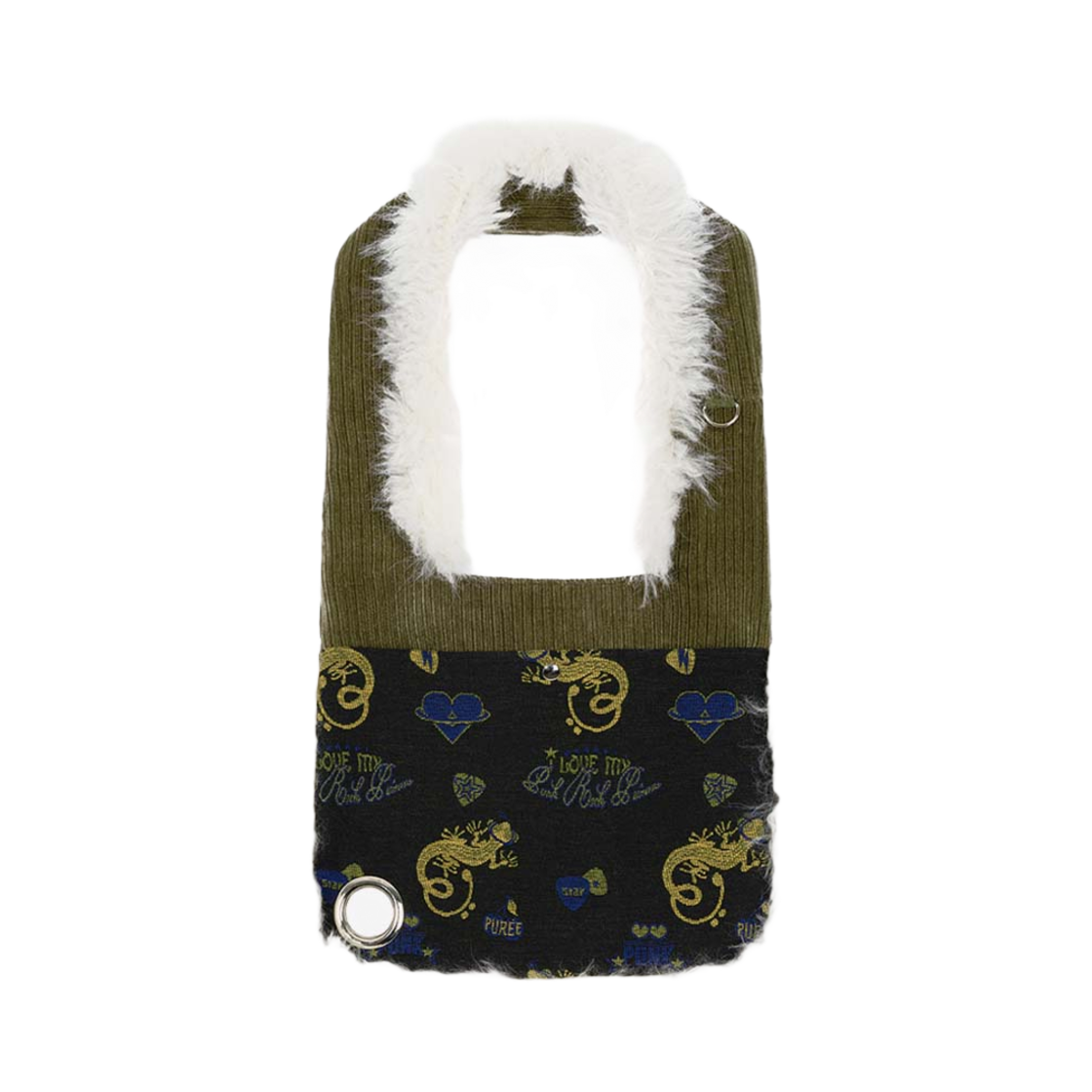 퓨레 펑키 리자드 자카드 가방 카키(Puree Punky Lizard Jacquard Bag Khaki) - 1