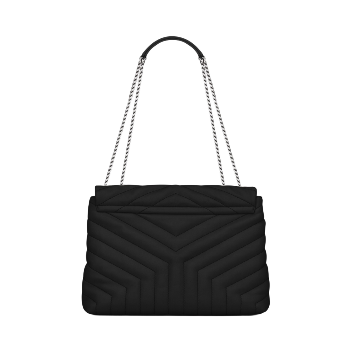 생로랑 마틀라세 Y 레더 실버 모노그램 루루 미디움백 블랙(Saint Laurent Silver Monogram Loulou Medium Bag in Matelasse Y Leather Black) - 5