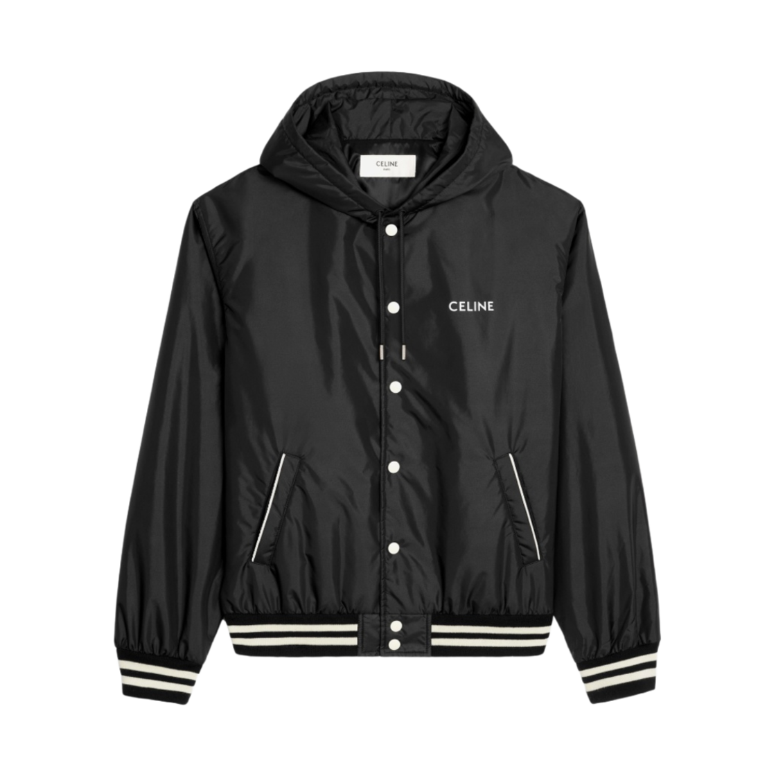 셀린느 라이트 나일론 후드 테디 자켓 블랙(Celine Hooded Teddy Jacket in Light Nylon Black) - 1