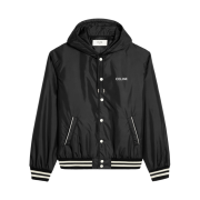 Celine Hooded Teddy Jacket in Light Nylon Black
