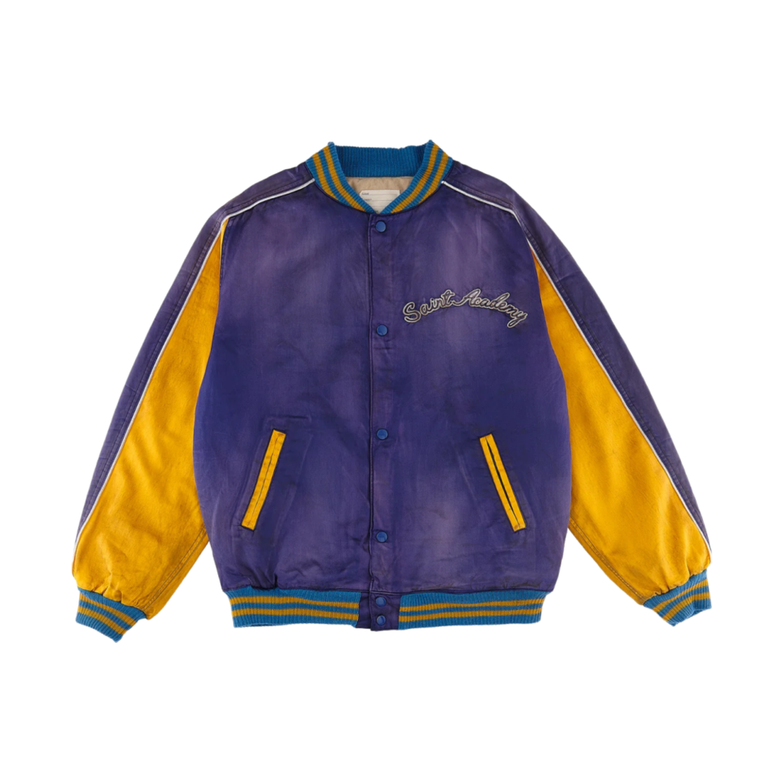 세인트 마이클 x 셔머 아카데미 스카잔 스타디움 자켓 네이비 옐로우 - 22FW(Saint Mxxxxxx x Shermer Academy Sukajan Stadium Jacket Navy Yellow - 22FW)