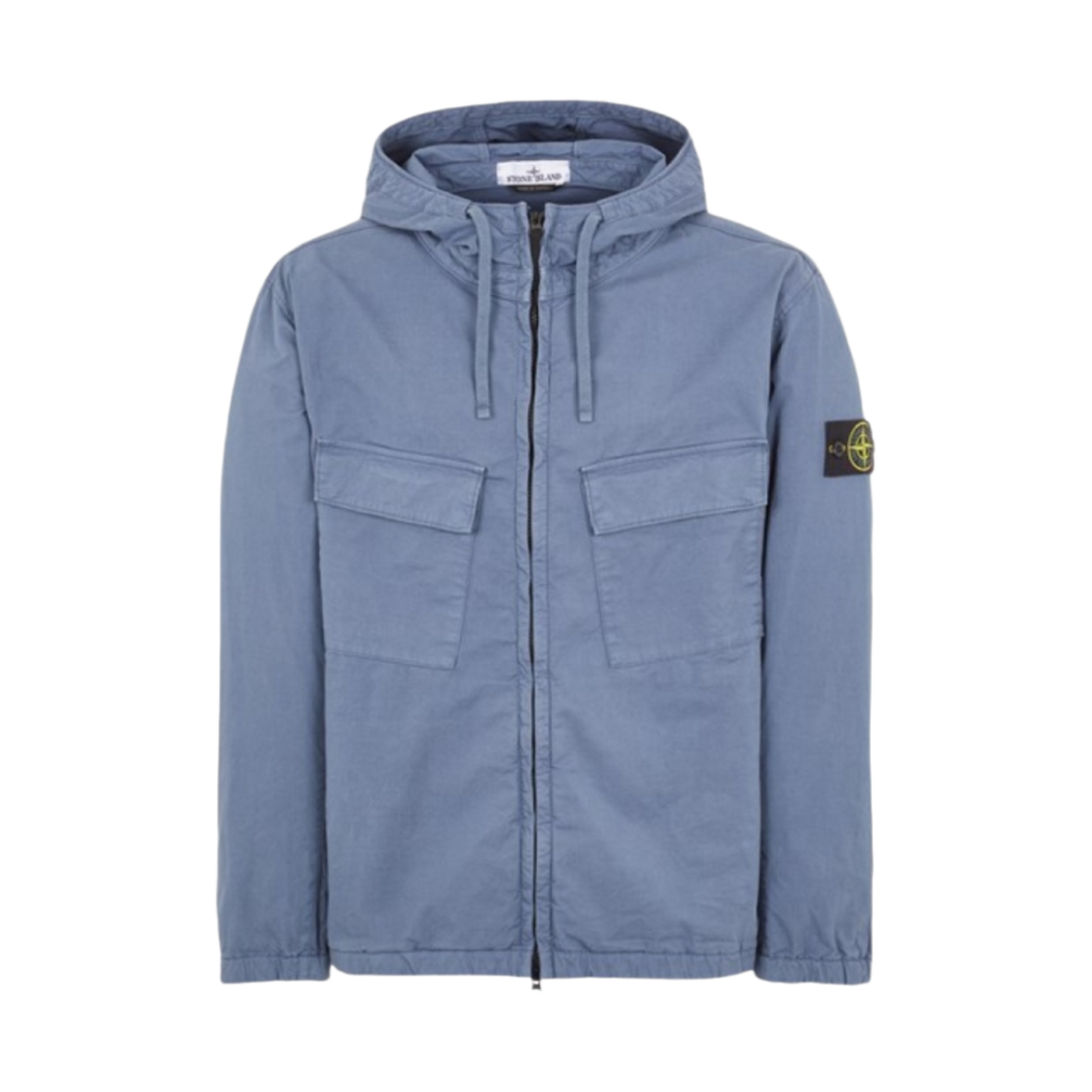 801542610-V0024 Stone Island 42610 Supima Cotton Twill Stretch-TC Hooded Blouson Avio Blue - 24SS