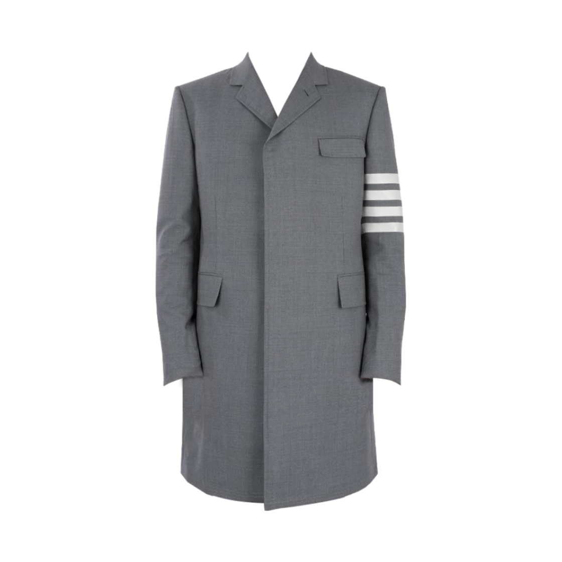 톰브라운 울 사선 하이 암홀 오버코트 미디움 그레이(Thom Browne Wool 4-Bar High Armhole Overcoat Medium Grey) - 1