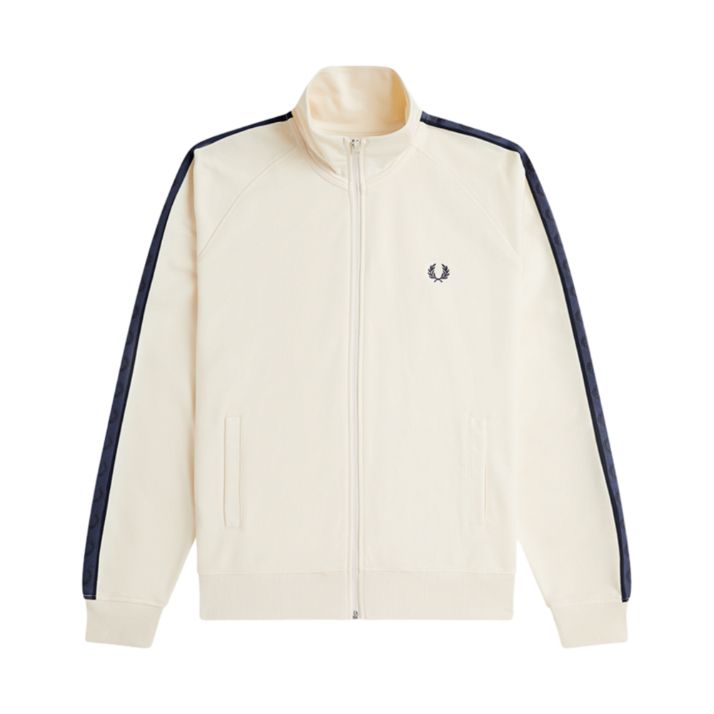 AFPM2515557-Y24 Fred Perry Contrast Tape Track Jacket Ecru/Tennis Blue