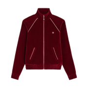 Celine Triomphe Velvet Jersey Tracksuit Jacket Bordeaux China Ecru