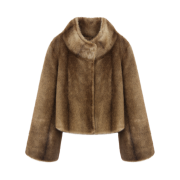 Haveless Joey Faux Fur Jacket Camel